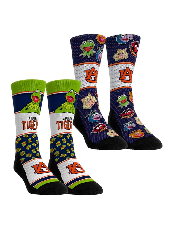Unisex Rock Em Auburn Tigers Muppets 2-Pack Crew Socks Set