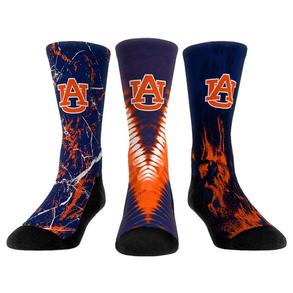 Unisex Rock Em Socks Auburn Tigers Three-Pack Crew Socks Set