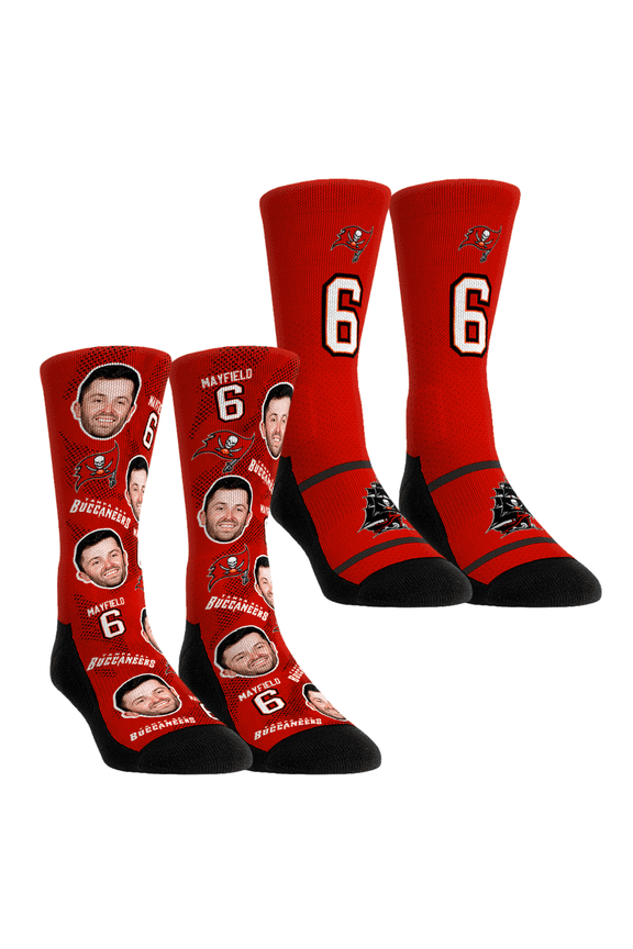Unisex Rock Em Socks Baker Mayfield Tampa Bay Buccaneers Player Football Guy Two-Pack Crew Sock Set