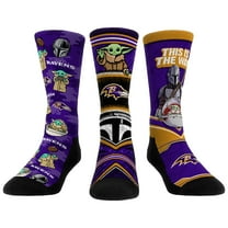 Unisex Rock Em Socks Baltimore Ravens 3-Pack Mandalorian Crew Socks