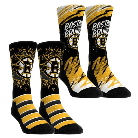 Unisex-Rock Em Socks  Boston Bruins Ice Breaker Two-Pack Crew Socks Set