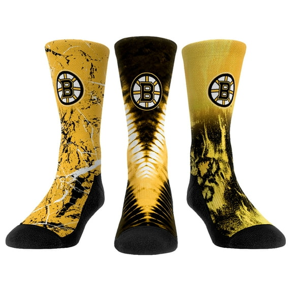 Unisex Rock Em Socks Boston Bruins Three-Pack Crew Socks Set