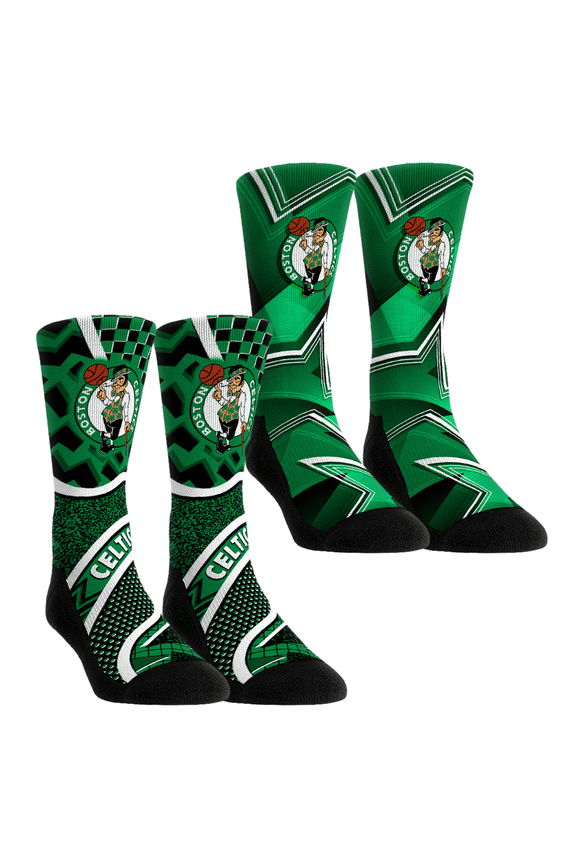Unisex Rock Em Socks Boston Celtics NBA Hoops Two-Pack Crew Socks Set