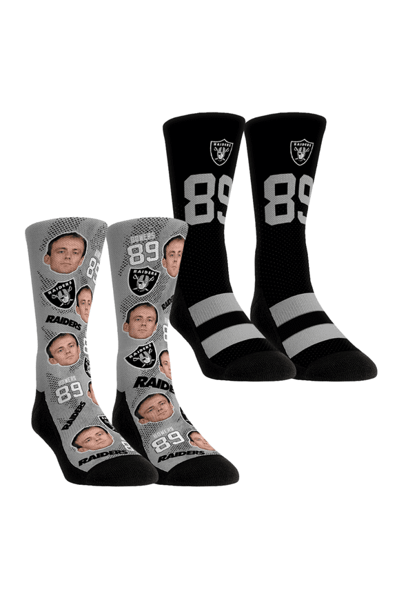 Unisex Rock Em Socks Brock Bowers Las Vegas Raiders Player Football Guy Two-Pack Crew Sock Set