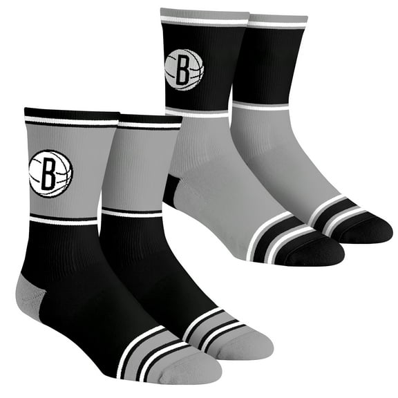 Unisex Rock Em Socks  Brooklyn Nets 2-Pack Color Block Crew Socks Set