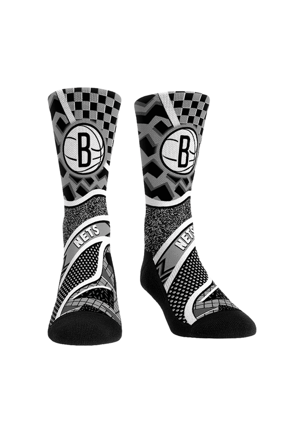 Unisex Rock Em Socks Brooklyn Nets Ball Pattern Crew Socks