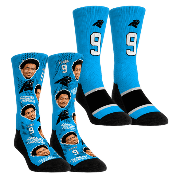 Unisex Rock Em Socks Bryce Young Carolina Panthers Player Football Guy Two-Pack Crew Sock Set