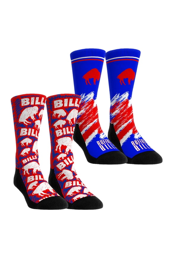 Unisex Rock Em Socks Buffalo Bills Throwback Two-Pack Crew Socks Set