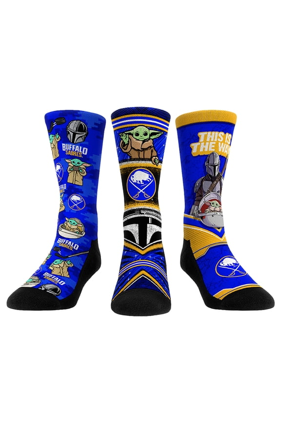 Unisex Rock Em Socks Buffalo Sabres The Mandalorian 3-Pack Crew Socks