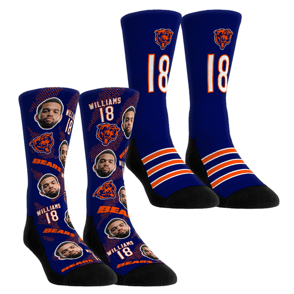 Unisex Rock Em Socks Caleb Williams Chicago Bears Player Football Guy Two-Pack Crew Sock Set