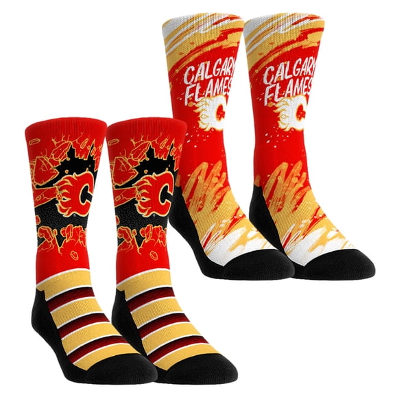 Unisex Rock Em Red Calgary Flames Ice Breaker Two-Pack Crew Socks Set