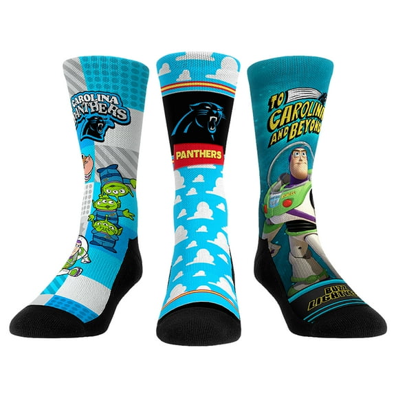 Unisex Rock Em Socks Carolina Panthers Toy Story 3-Pack Crew Socks