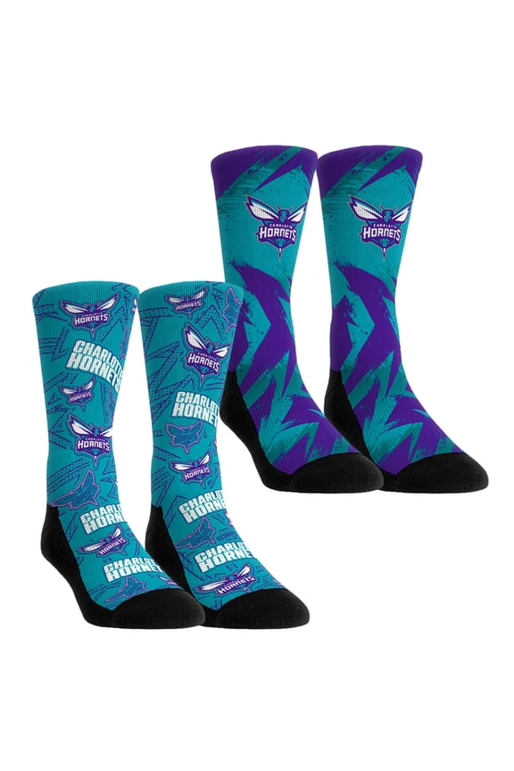 Unisex Rock Em Socks Charlotte Hornets Game Day 2-Pack Crew Socks