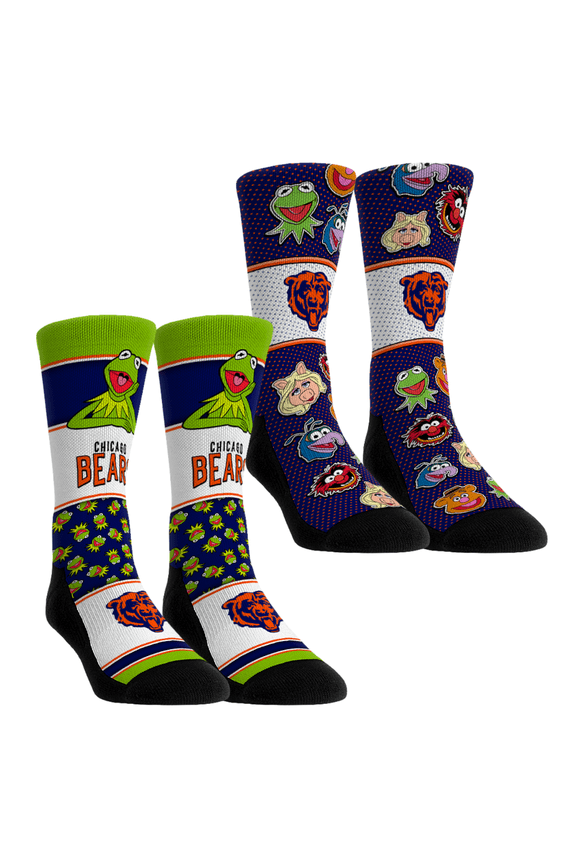 Unisex Rock Em Socks Chicago Bears Muppets 2-Pack Crew Socks Set