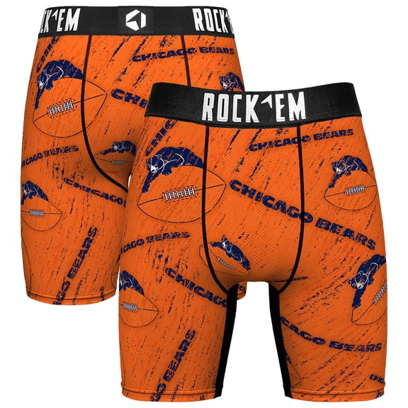 Unisex Rock Em Socks Chicago Bears Throwback Logo Allover Boxer Briefs