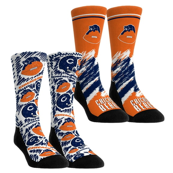 Unisex Rock Em Socks Chicago Bears Throwback Two-Pack Crew Socks Set