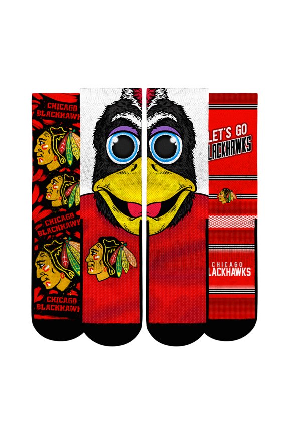 Unisex Rock Em Socks Chicago Blackhawks Fan Favorites Three-Pack Crew Socks Set