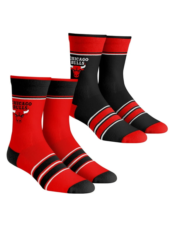Unisex Rock Em Socks Chicago Bulls Multi-Stripe 2-Pack Team Crew Sock Set