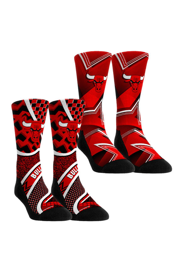Unisex Rock Em Socks Chicago Bulls NBA Hoops Two-Pack Crew Socks Set