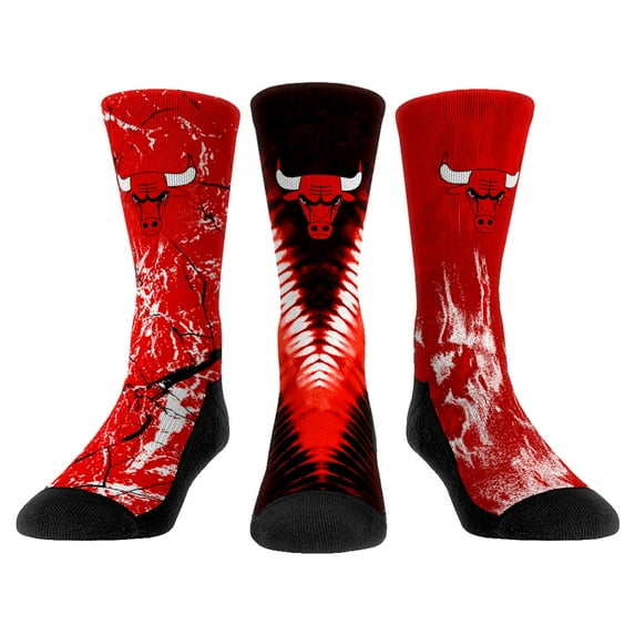 Unisex Rock Em Socks Chicago Bulls Three-Pack Crew Socks Set