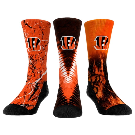Unisex Rock Em Socks Cincinnati Bengals 3-Pack Crew Socks Set