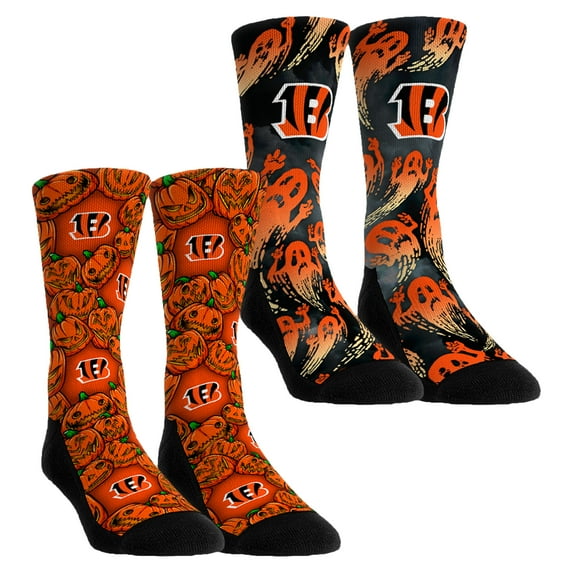 Unisex Rock Em Socks Cincinnati Bengals Halloween Crew Socks 2-Pack Set
