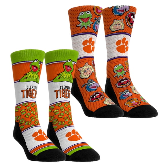 Unisex Rock Em Socks Clemson Tigers Muppets 2-Pack Crew Socks Set