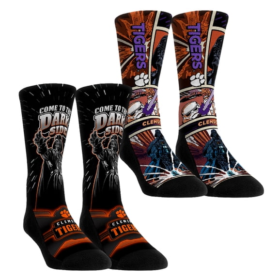 Unisex Rock Em Socks Clemson Tigers Star Wars Empire Two-Pack Crew Socks Set