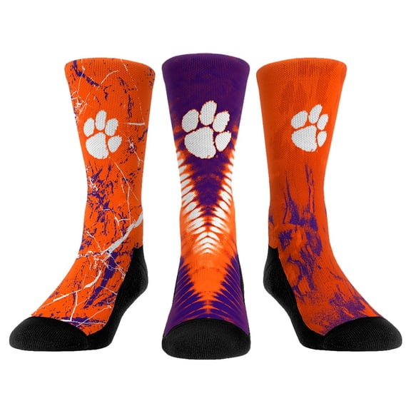 Unisex Rock Em Socks Clemson Tigers Three-Pack Crew Socks Set