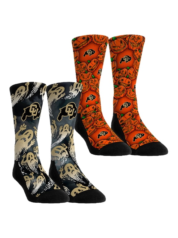 Unisex Rock Em Orange Colorado Buffaloes Halloween Crew Socks 2-Pack Set