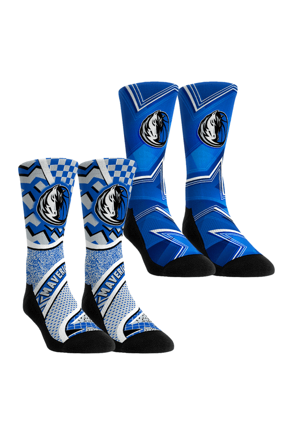 Unisex Rock Em Socks Dallas Mavericks NBA Hoops Two-Pack Crew Socks Set