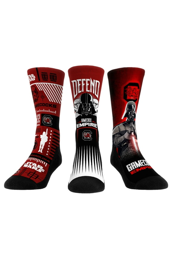 Unisex Rock Em Socks Darth Vader & Stormtrooper South Carolina Gamecocks Star Wars Three-Pack Crew Socks Set