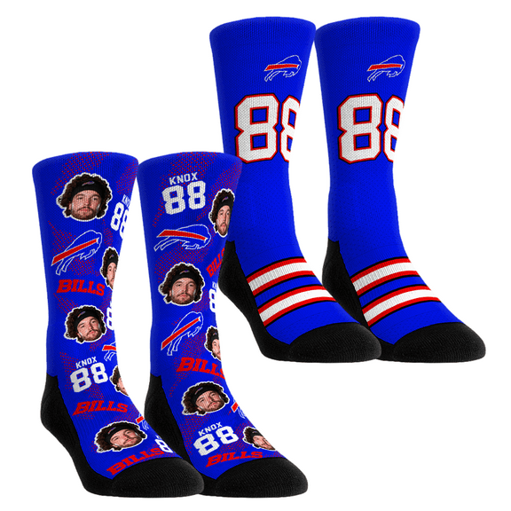 Unisex Rock Em Socks Dawson Knox Buffalo Bills Player Football Guy Two-Pack Crew Sock Set