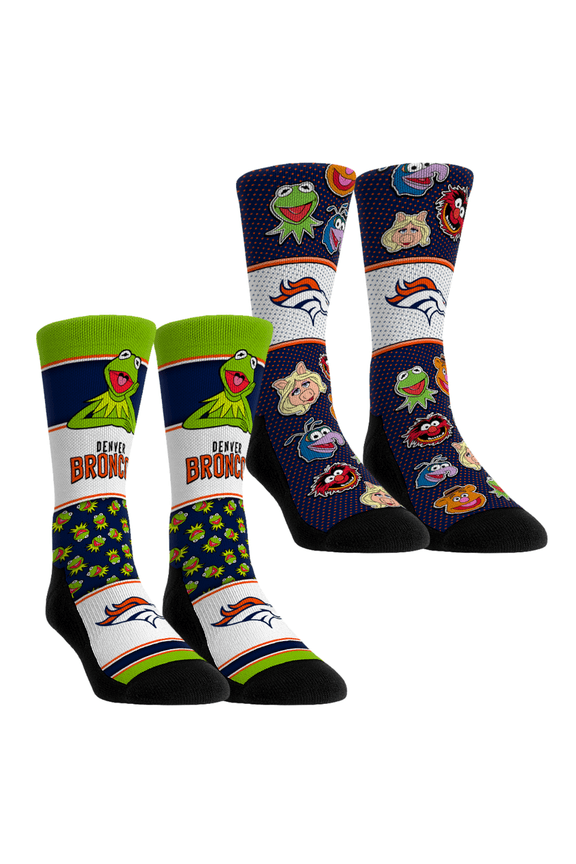 Unisex Rock Em Socks Denver Broncos Muppets 2-Pack Crew Socks Set