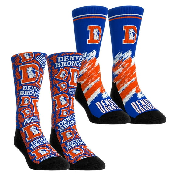 Unisex Rock Em Socks Denver Broncos Throwback Two-Pack Crew Socks Set