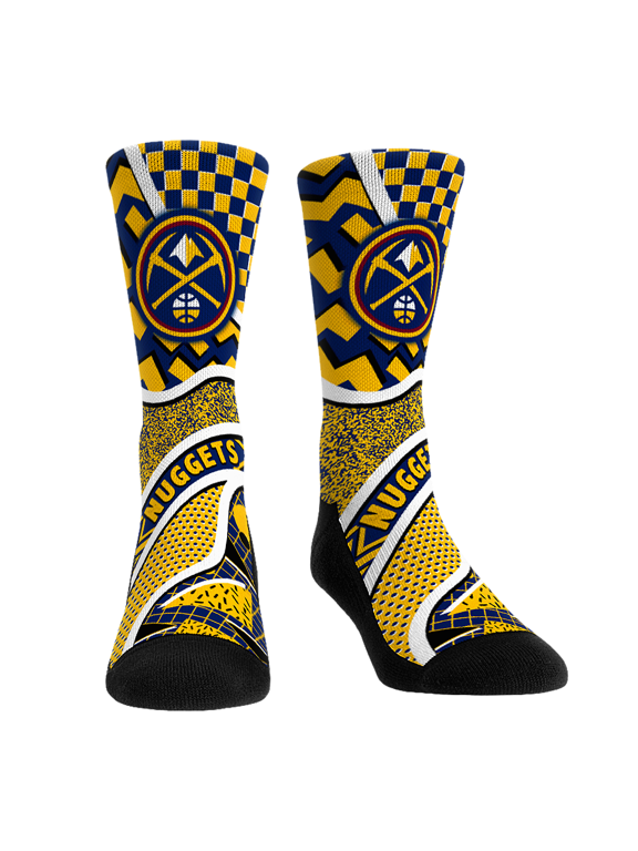Unisex Rock Em Yellow Denver Nuggets Ball Pattern Crew Socks