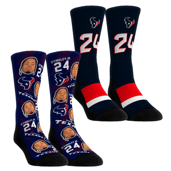 Unisex Rock Em Socks Derek Stingley Jr. Houston Texans Player Football Guy Two-Pack Crew Sock Set