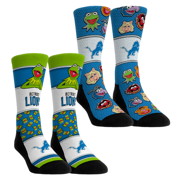 Unisex Rock Em Socks Detroit Lions Muppets 2-Pack Crew Socks Set