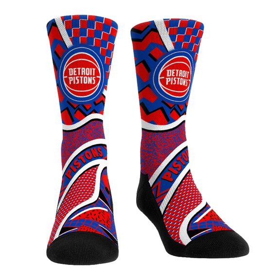 Unisex Rock Em Socks Detroit Pistons Ball Pattern Crew Socks