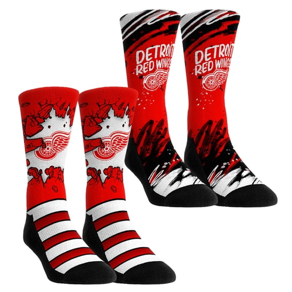 Unisex-Rock Em Socks  Detroit Red Wings Ice Breaker Two-Pack Crew Socks Set