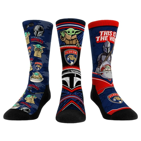Unisex Rock Em Socks Florida Panthers The Mandalorian 3-Pack Crew Socks