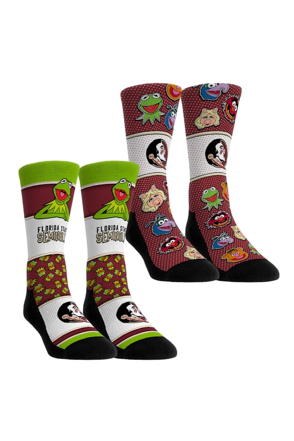 Unisex Rock Em Socks Florida State Seminoles Muppets 2-Pack Crew Socks Set