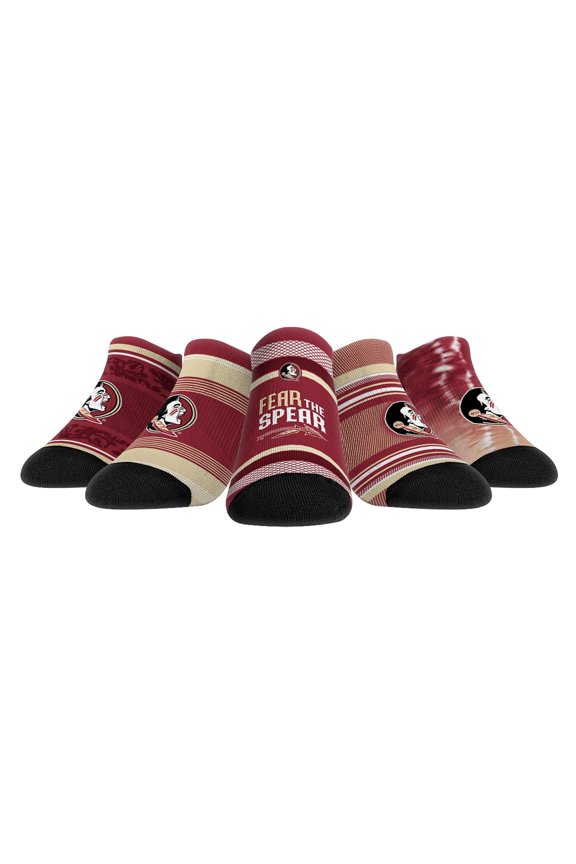 Unisex Rock Em Socks Florida State Seminoles Super Fan Five-Pack Low-Cut Socks Set