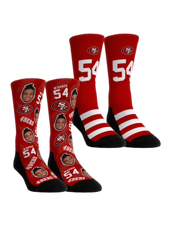 Unisex Rock Em Fred Warner San Francisco 49ers Player Football Guy Two-Pack Crew Sock Set