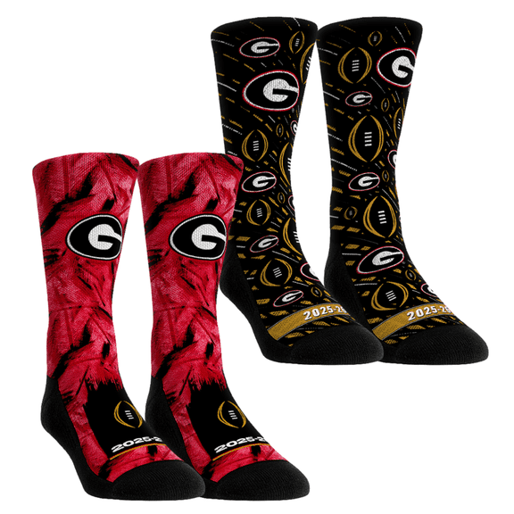 Unisex Rock Em Socks Georgia Bulldogs 2025-26 College Football Playoff Two-Pack Crew Sock Set