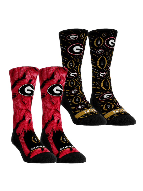 Unisex Rock Em Georgia Bulldogs 2025-26 College Football Playoff Two-Pack Crew Sock Set