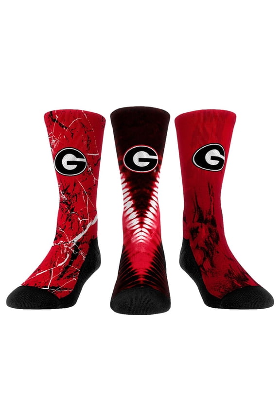 Unisex Rock Em Socks Georgia Bulldogs Three-Pack Crew Socks Set
