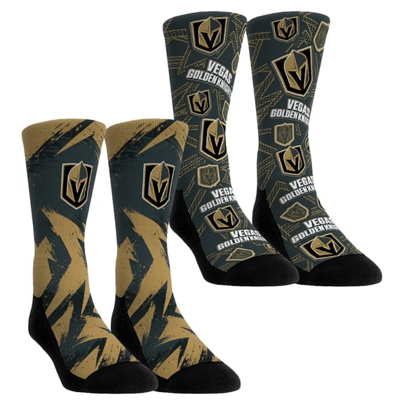 Unisex Rock Em Gray Vegas Golden Knights Game Day Two-Pack Crew Socks