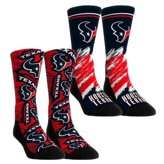 Unisex Rock Em Socks Houston Texans Throwback Two-Pack Crew Socks Set