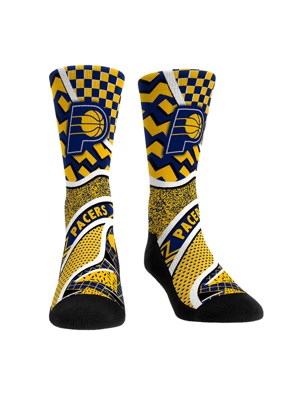 Unisex Rock Em Navy Indiana Pacers Ball Pattern Crew Socks